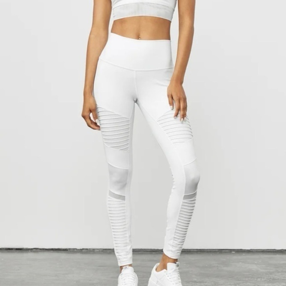 Alo white Moto leggings